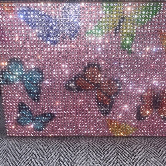 Pink Butterfly Novelty Clutch Bag - Picture 3 of 4